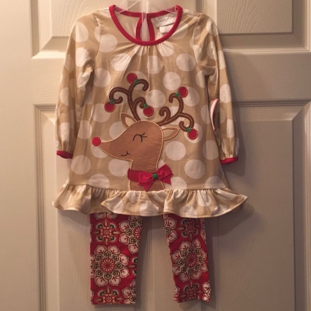Emily Rose Embellished/Embroidered Reindeer Outfit